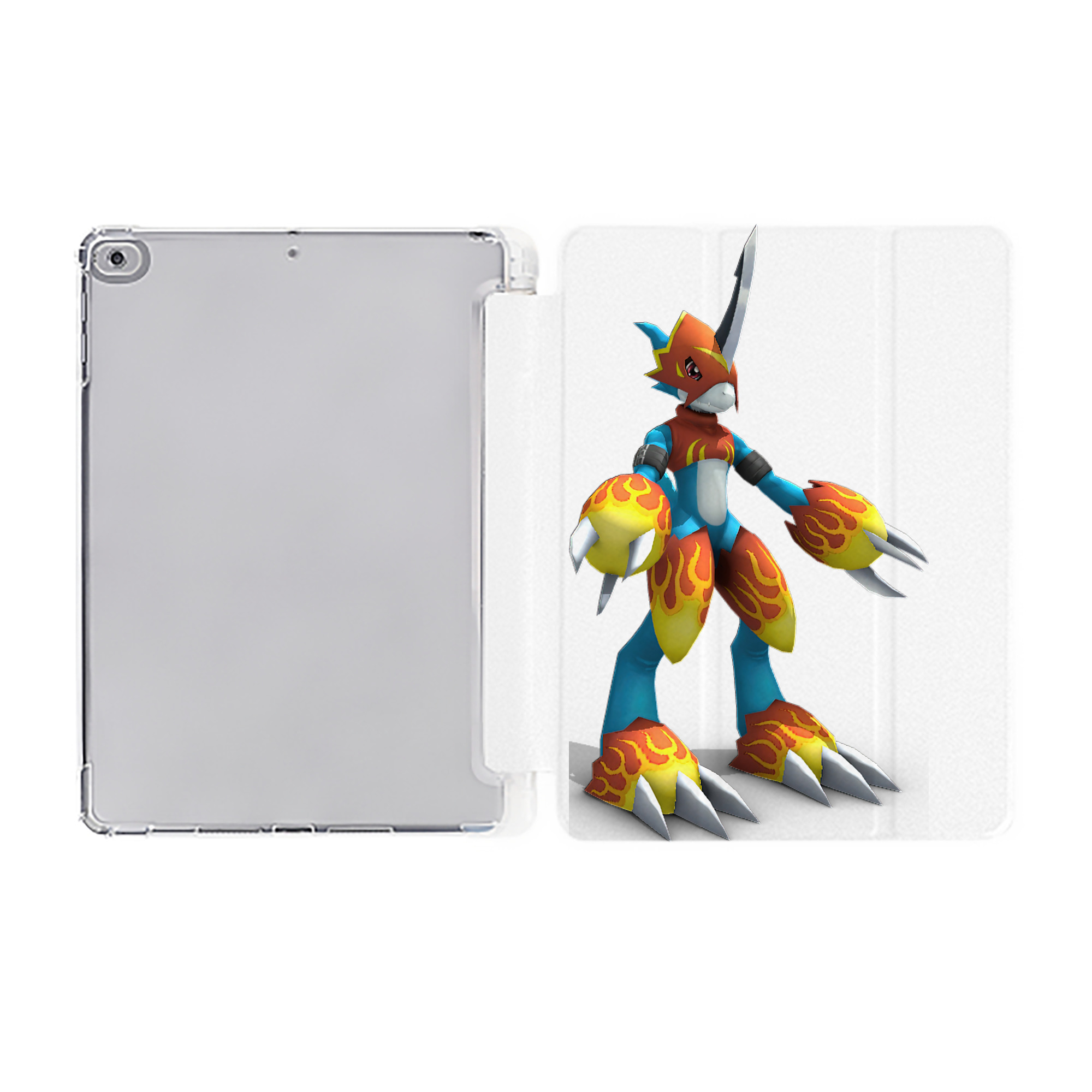 （画像用） Digimon デジタルモンスター/デジモン IPad ケース ペン収納付き 三つ折りスタンド PUレザー×シリコン 対応機種9.5/10.5/10.9インチ